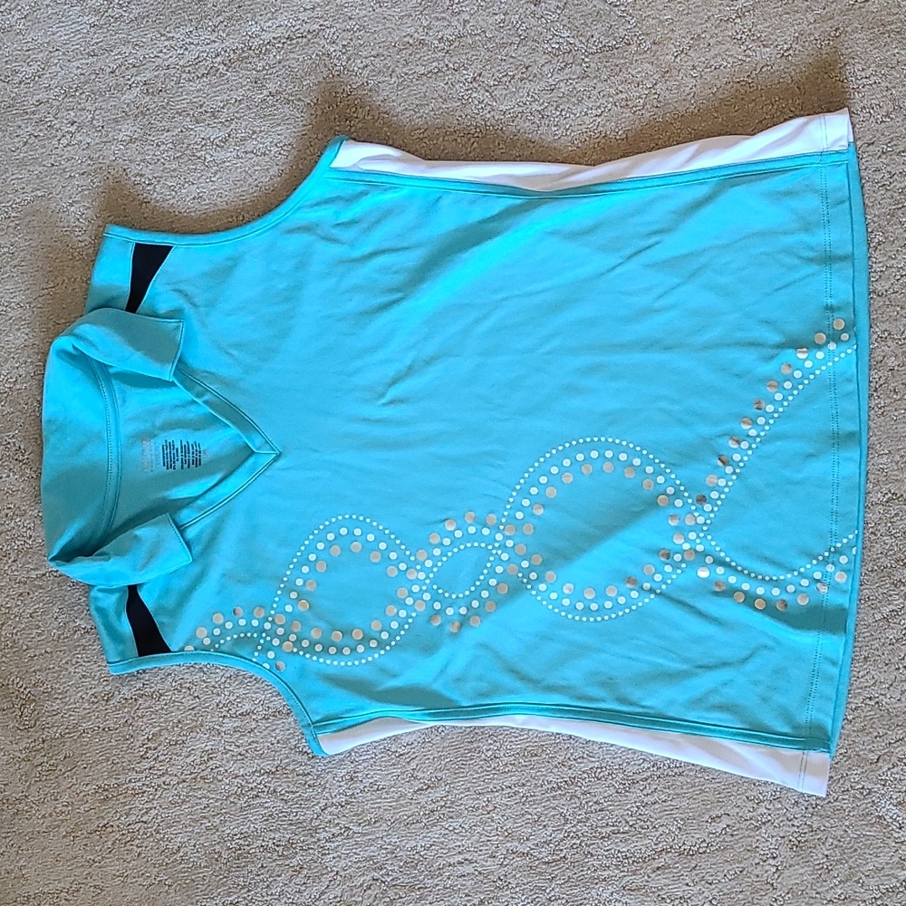 NWOT Izod Turquoise and White Tank Top